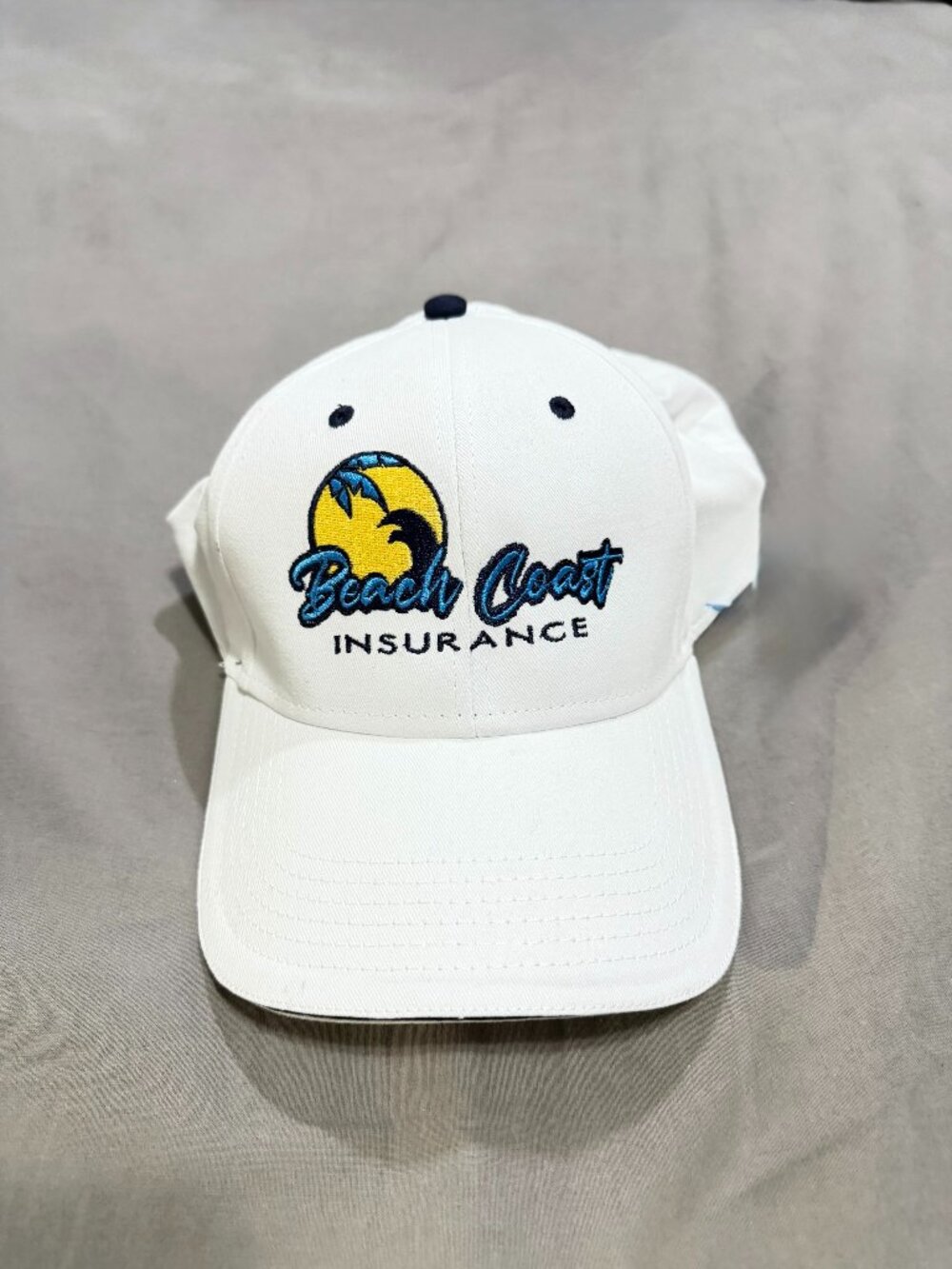 OTTO Cap Beach Coast Insurance White Baseball Hat One Size Unisex Embroidered